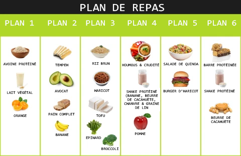 plan de repas vegan